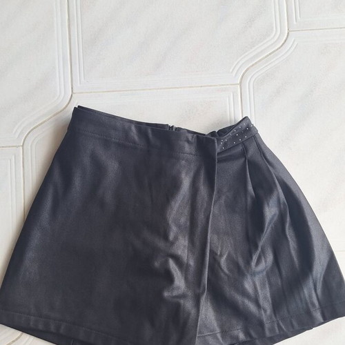 Mayoral black leather look skort like new, size XS-S