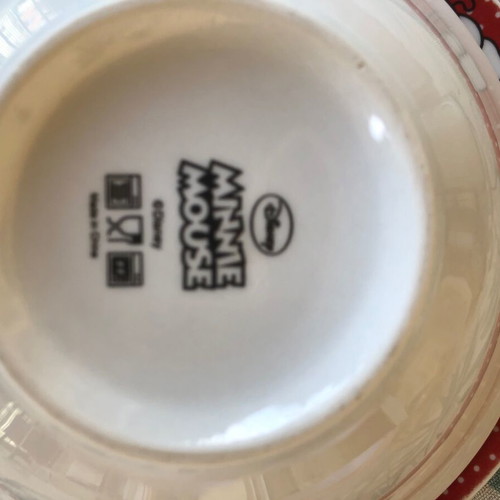 Minnie Mouse’s children’s plate and salad bowl set like new, ceramic