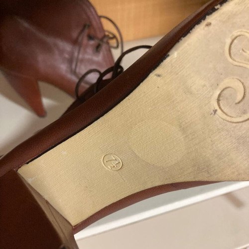 Seychelles leather ankle boots used, brown, size 38.5