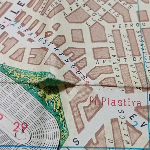 Vintage Athens Map-Plan used, Editions C. Gouvoussis 1950s-60s