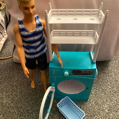 Barbie Ken playset with washing machine, used