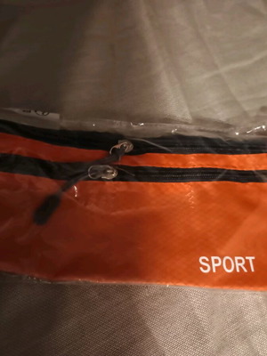 Αθλητικό τσαντάκι μέσης πολυλειτουργικό, αδιάβροχο, πορτοκαλί, καινούργιο