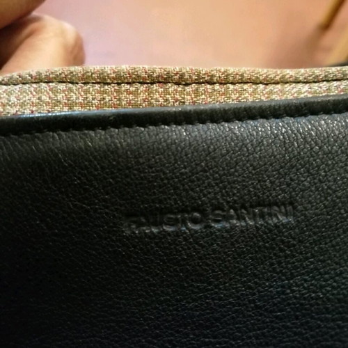Fausto Santini leather shoulder bag used, black