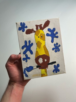 Decorative painting giraffe artwork like new
