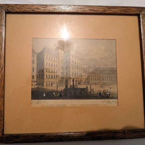 Old engraving in frame like new