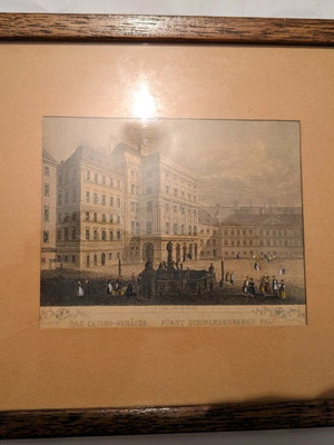 Old engraving in frame like new