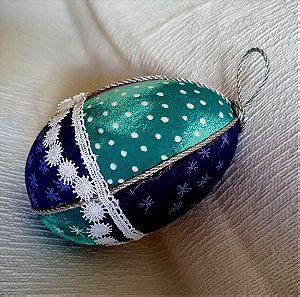 Διακοσμητικό αυγό μπλε γαλάζιο με αστέρια (Πάσχα, άνοιξη ντεκόρ, γούρι)
