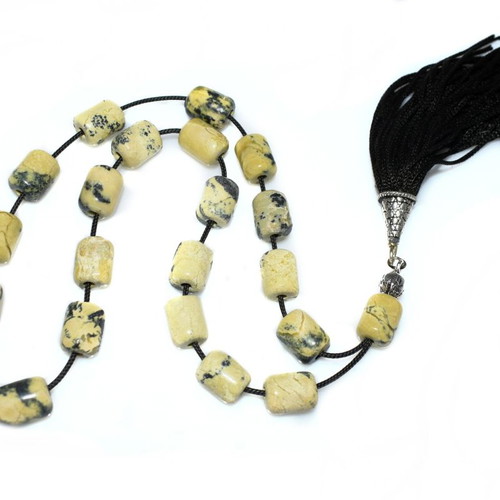 Worry beads with 21 natural howlite semi-precious stones new