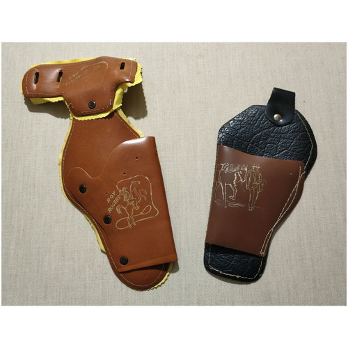 Cowboy pistol holsters used, set of 2, 1960s-70s vintage