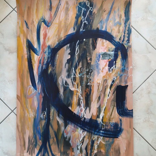 The Liberation of Athens Abstract Mixed Media Painting Original 102x72cm
