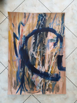 The Liberation of Athens Abstract Mixed Media Painting Original 102x72cm