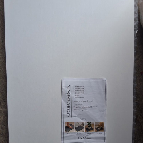Diatomite stone bath mat, white, 40x60 cm
