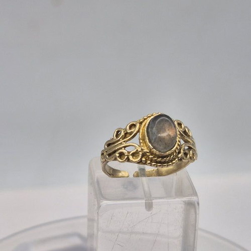 Labradorite crystal brass adjustable ring new