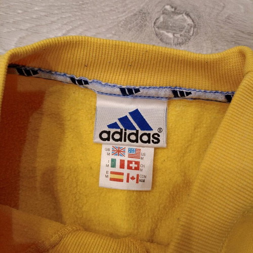 Adidas vintage sweatshirt used, yellow with blue logo, size M