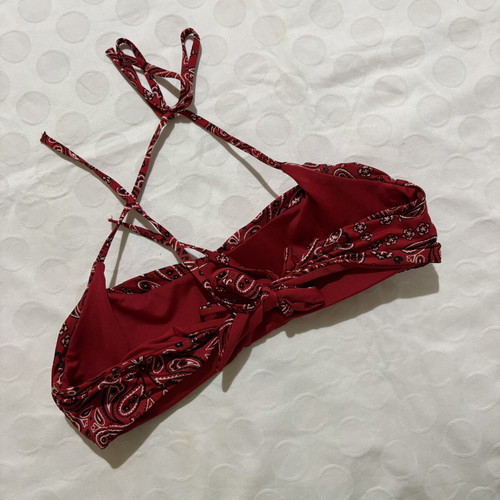 Tezenis bikini top like new, red patterned, size S