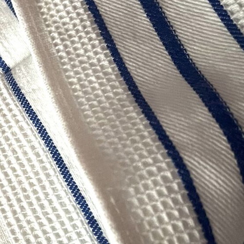 Set of 2 kitchen towels white with blue stripes, new