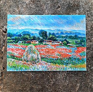 25×35 cm, K. Monet inspiration , Hay stack, acril, canvas