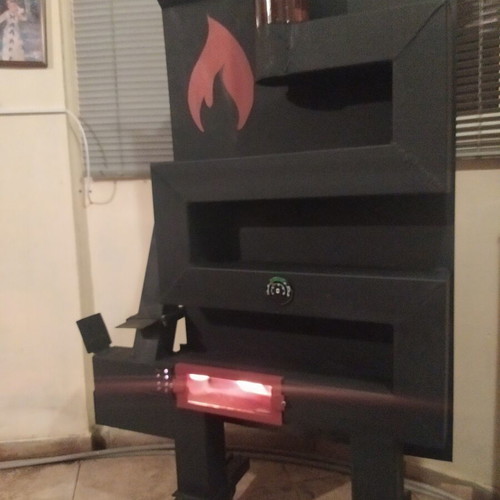 Pellet stove with air duct used