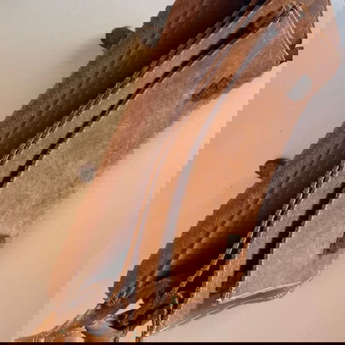 Καφέ δερμάτινη τσάντα ταχυδρόμου