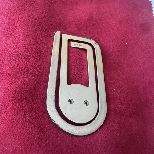 Salvatore Ferragamo Gancini vintage money clip used, silver