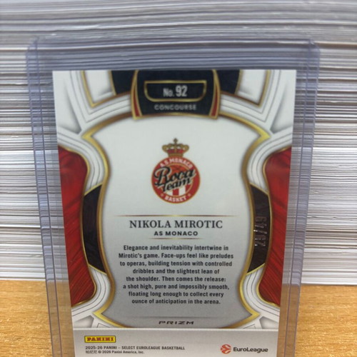 Nikola Mirotic 2025-26 Panini Select EuroLeague Bronze Checker Concourse #92 new