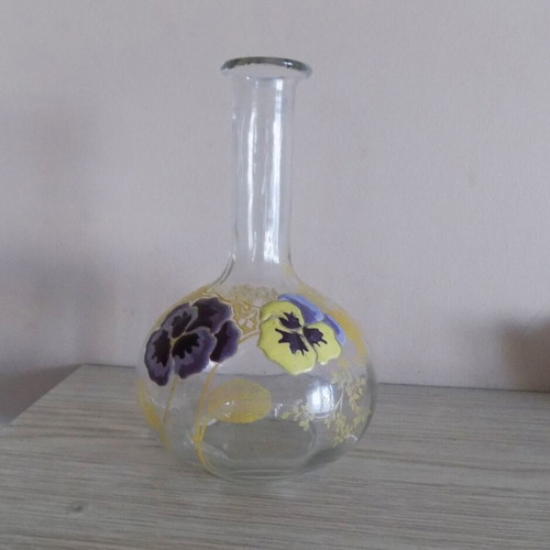 Antique carafe hand-painted used 19th century