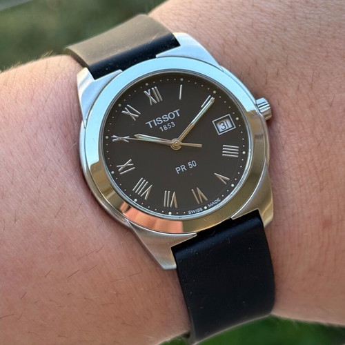 Tissot PR 50 stainless steel watch like new with sapphire and date