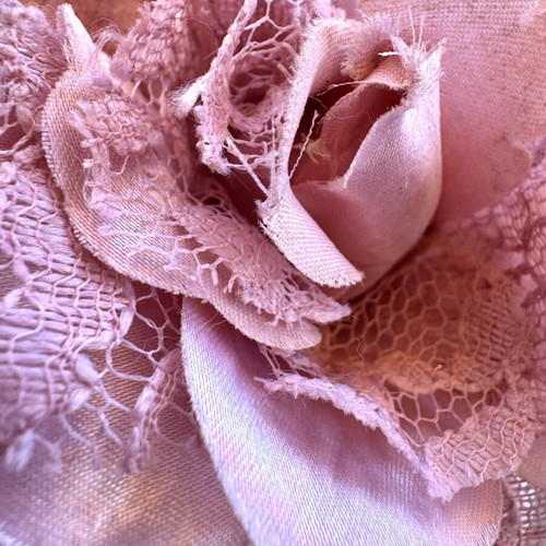 Fabric Flower Brooch large, like new, pink