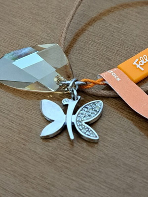 Folli Follie Necklace with Butterfly and Long Cord new