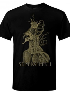 Septicflesh Communion II T-shirt ανδρικό XL καινούργιο, μαύρο-κίτρινο