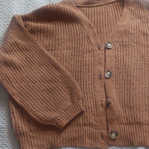 Knitted cardigan brown used, size XXXL
