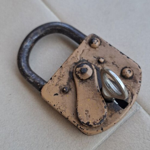 Prewar antique padlock with key