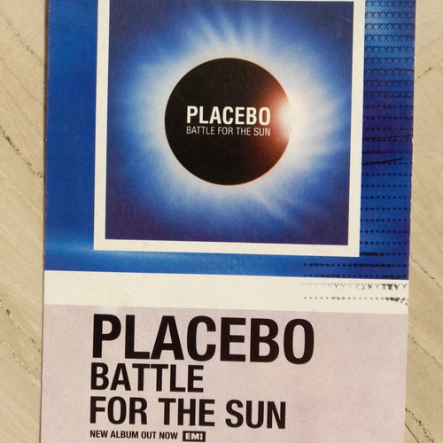 EMI double-sided card - Moby (Wait for me) & Placebo (Battle for the sun) used