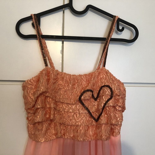 Be You maxi dress salmon cotton-silk like new, strapless boho