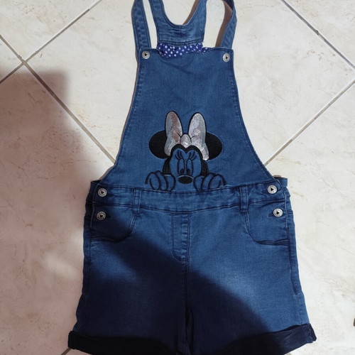 Denim short overall for girls like new, size 10 years