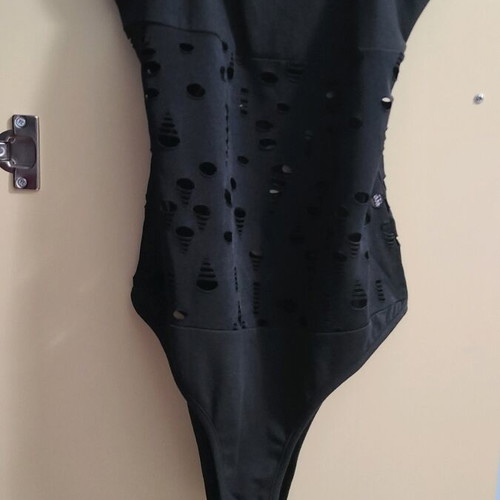 Goth punk alternative mesh bodysuit new, size S