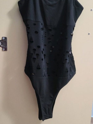 Goth punk alternative mesh bodysuit new, size S