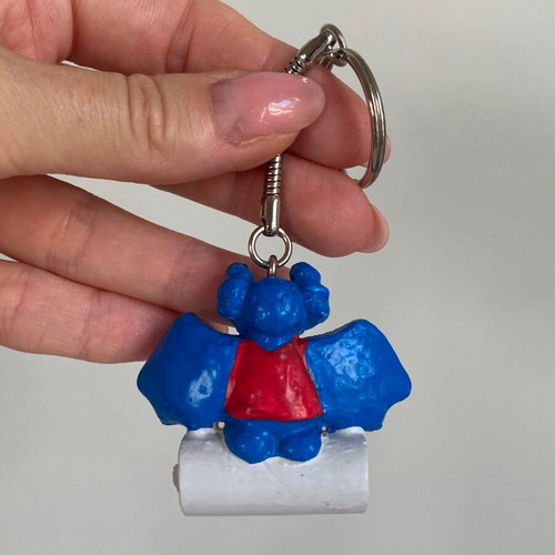 Vintage Sanyo promotional keychain Tery the Bat used