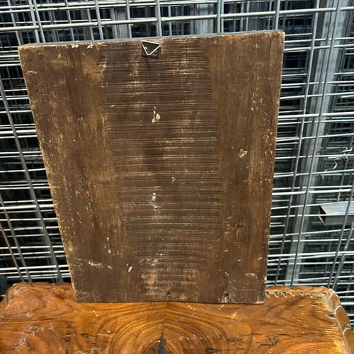 Religious icon painting used with wear