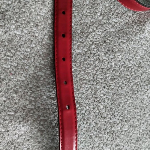 Red belt like new with silver buckle 90cm