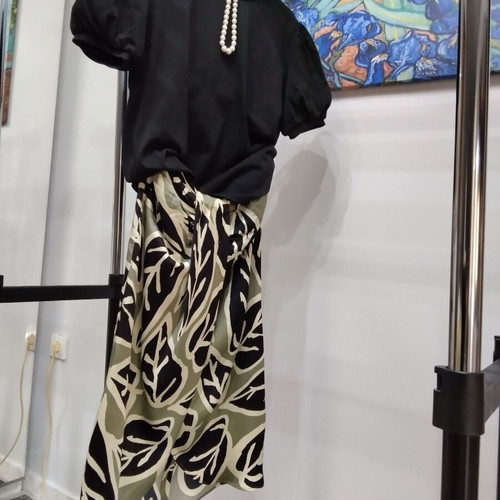 Zara and Stradivarius summer set midi skirt and black blouse size M like new