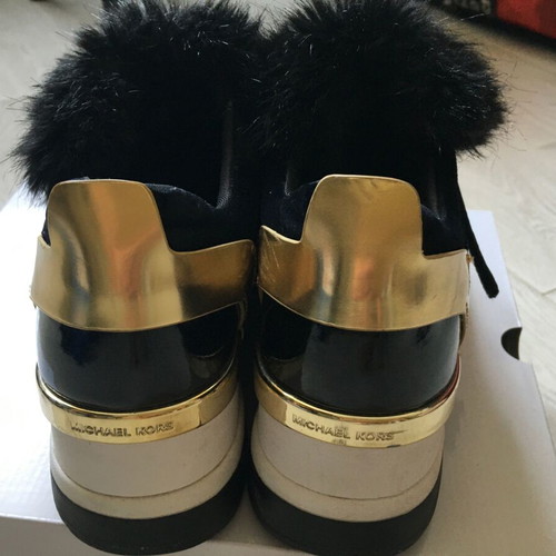 Michael Kors Maven Faux Fur Mixed-Media Slip-On Trainer size 38.5 used