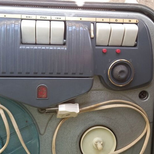 Philips reel-to-reel tape recorder 1958 used with speaker and reels