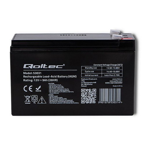 Qoltec 53031 AGM Battery 12V 9Ah new