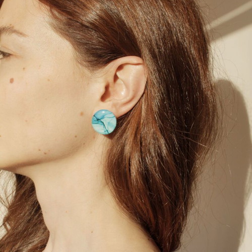 Artisan earrings new, handmade with alcohol ink and epoxy resin