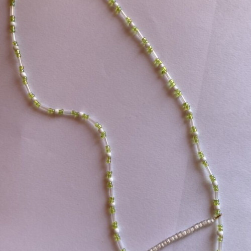 Handmade necklace in green and white shades inspired by Barbie Fairytopia