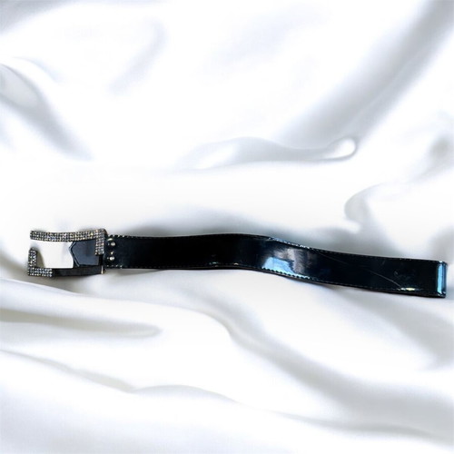 Vintage Y2K Fendi-Style rhinestone belt used, black