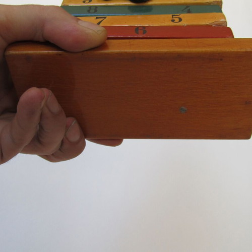Kouvalias vintage wooden educational clock toy 1970s used