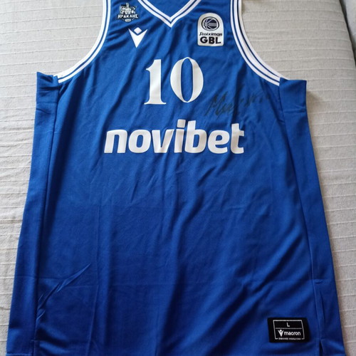 Iraklis Basketball Jersey signed by Moraitis, new, size Large