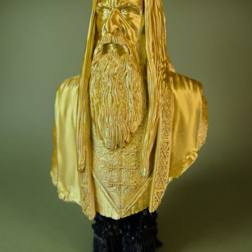 Saruman 3D printed figurine 17cm, gold PLA, new